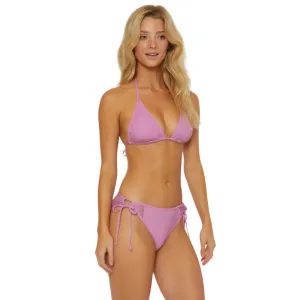 BECCA Bikini Bottom Women's Medium Pink Mesh Network Side-Tie Hipster JDM054