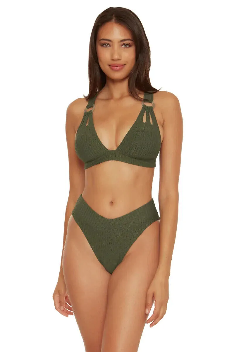 Becca By Rebecca Virtue Line In The Sand Skylar Top Women's Small Green ERK605