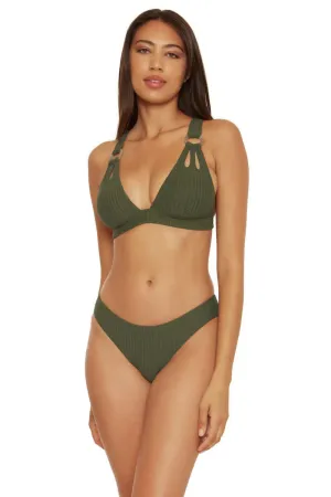 Becca By Rebecca Virtue Line In The Sand Skylar Top Women's Small Green ERK605