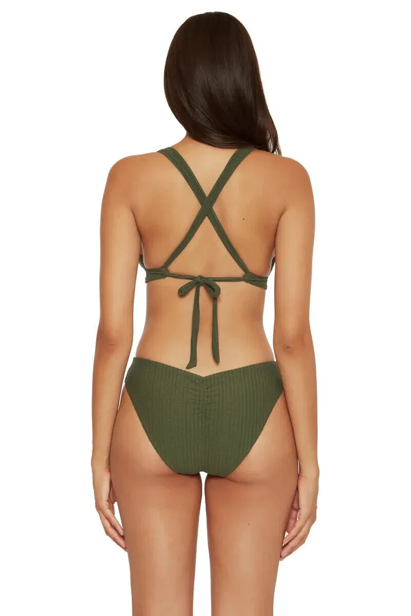 Becca By Rebecca Virtue Line In The Sand Skylar Top Women's Small Green ERK605