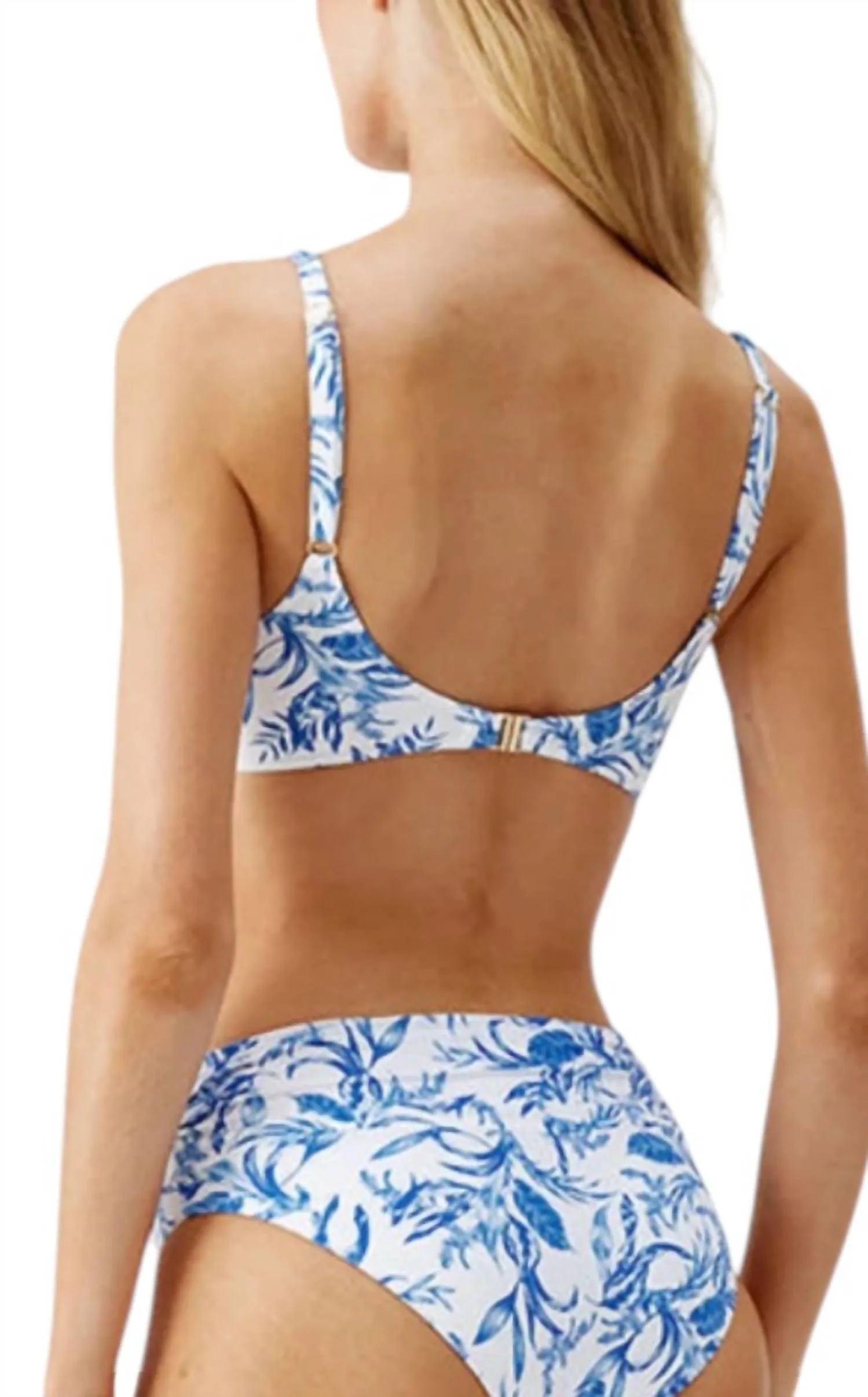 Bel Air Bikini Top In Blue Leaf