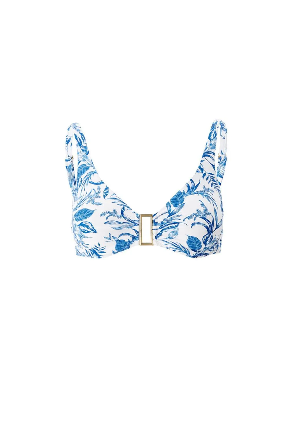 Bel Air Bikini Top In Blue Leaf