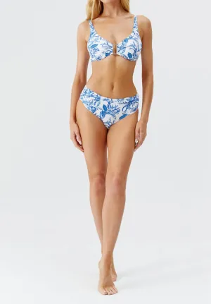 Bel Air Bikini Top In Blue Leaf