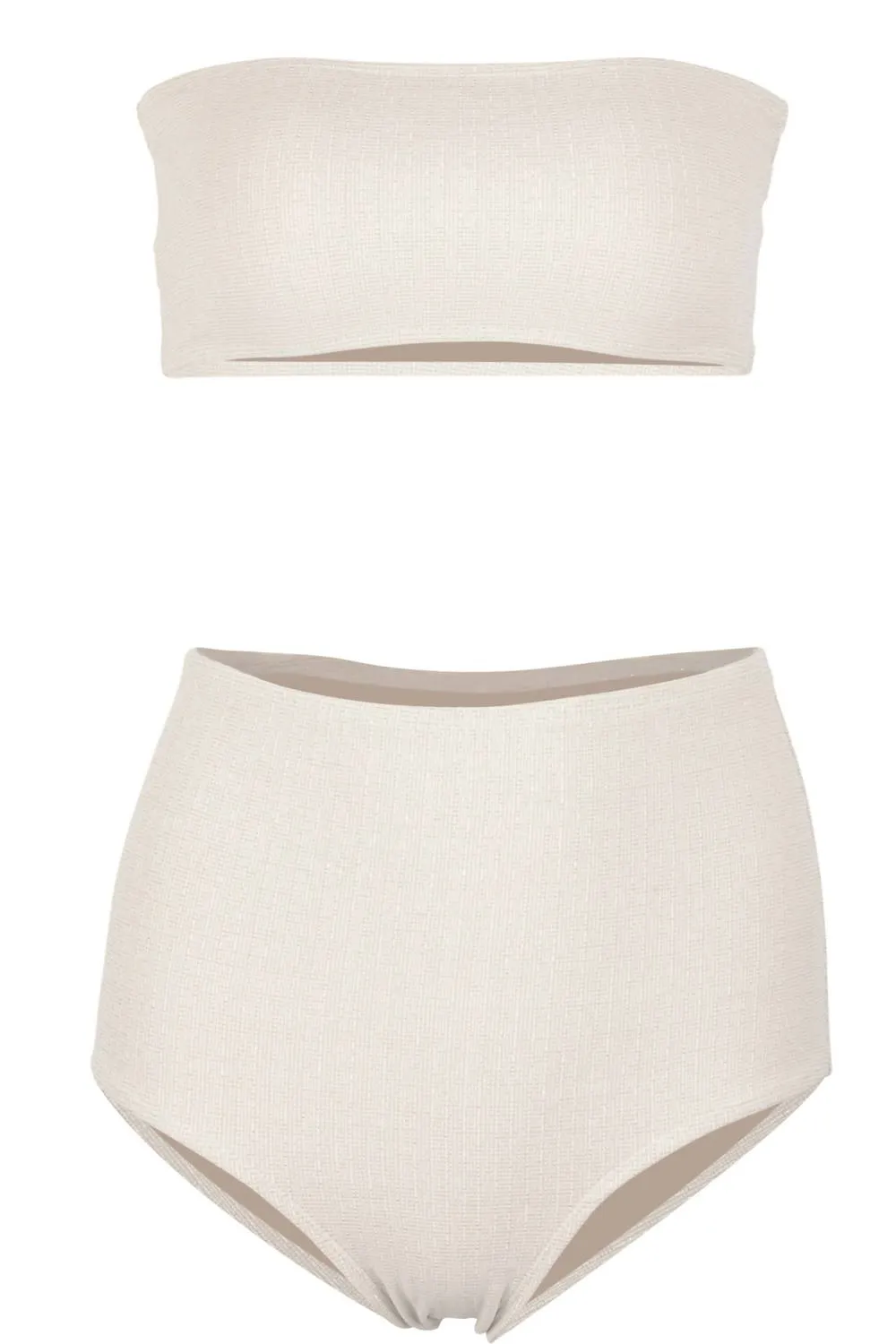 Bella High Waisted Bikini Bottom In Platinum