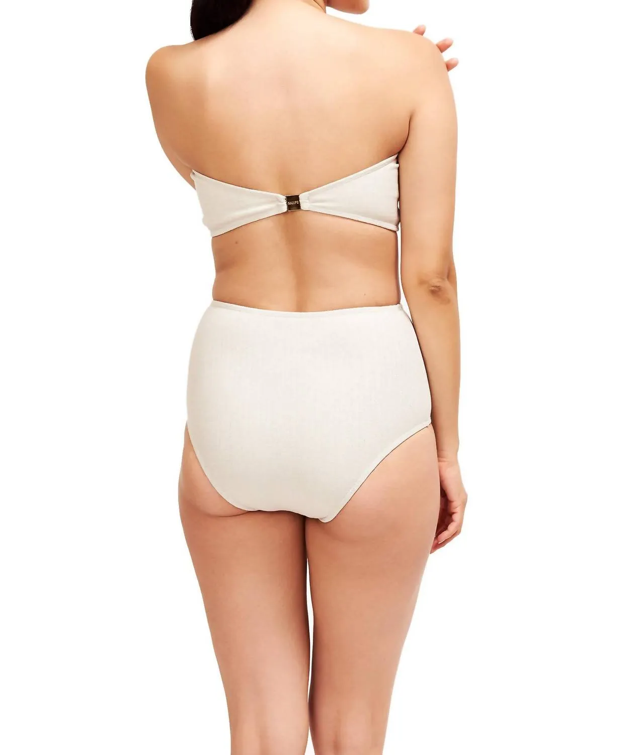 Bella High Waisted Bikini Bottom In Platinum