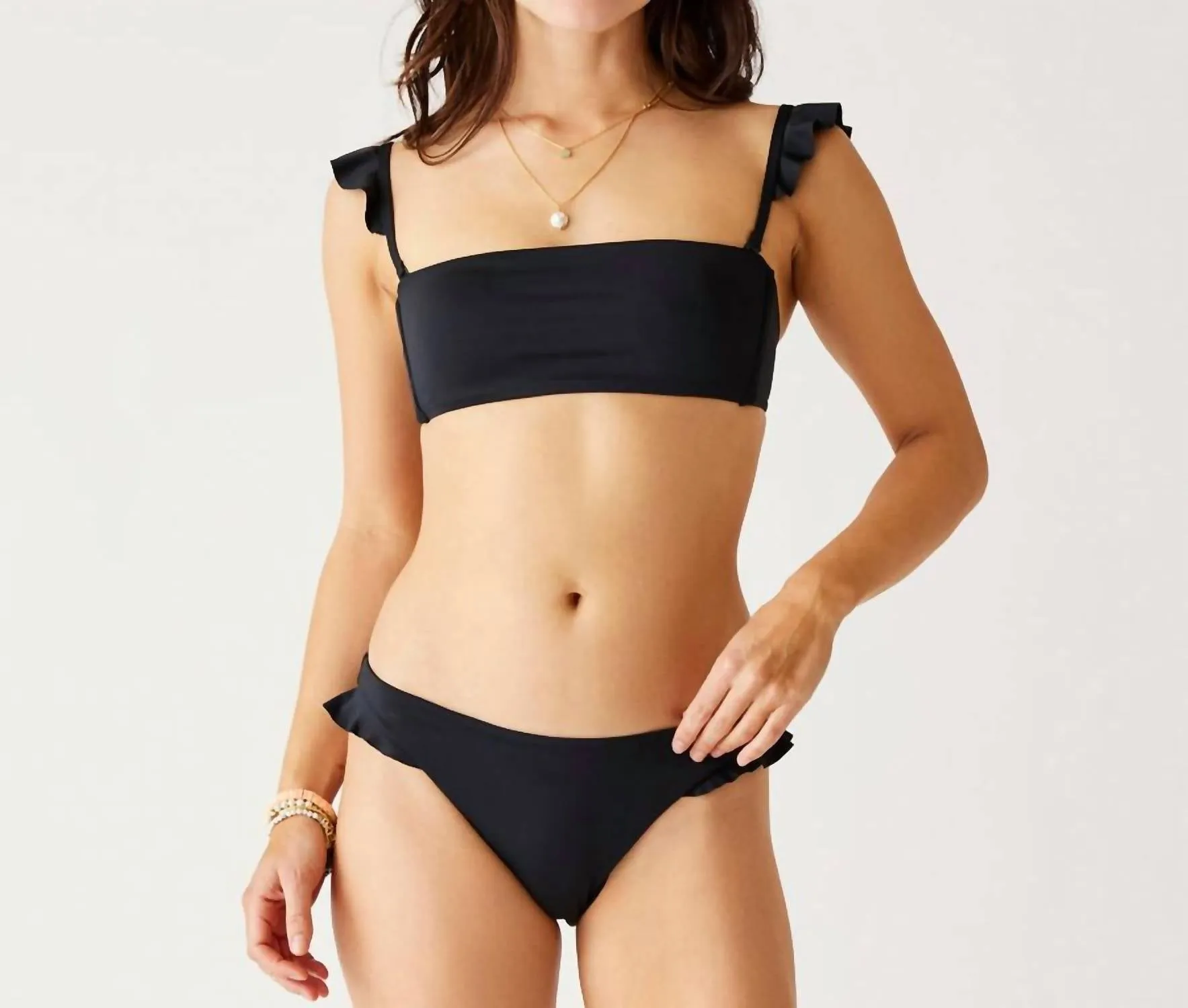Bev Ruffle Top In Black