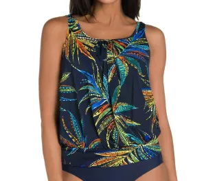 Blouson Tankini Top In Tropical Fiesta