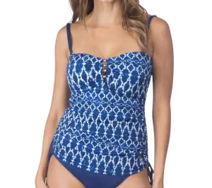 Bohemia Bandeau Tankini Top In Blue