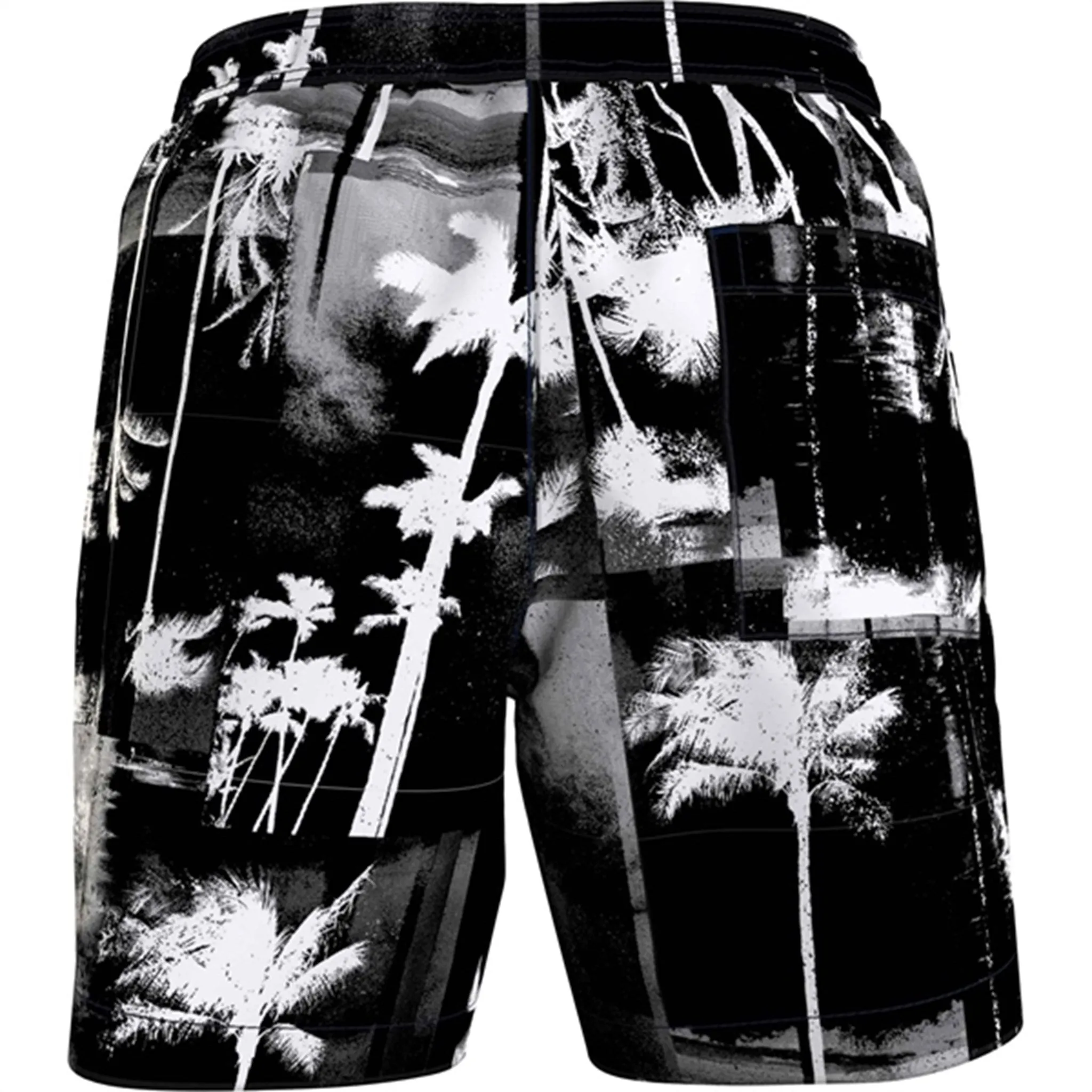 Calvin Klein Medium Drawstring Swim Shorts Ck Palm Black Aop