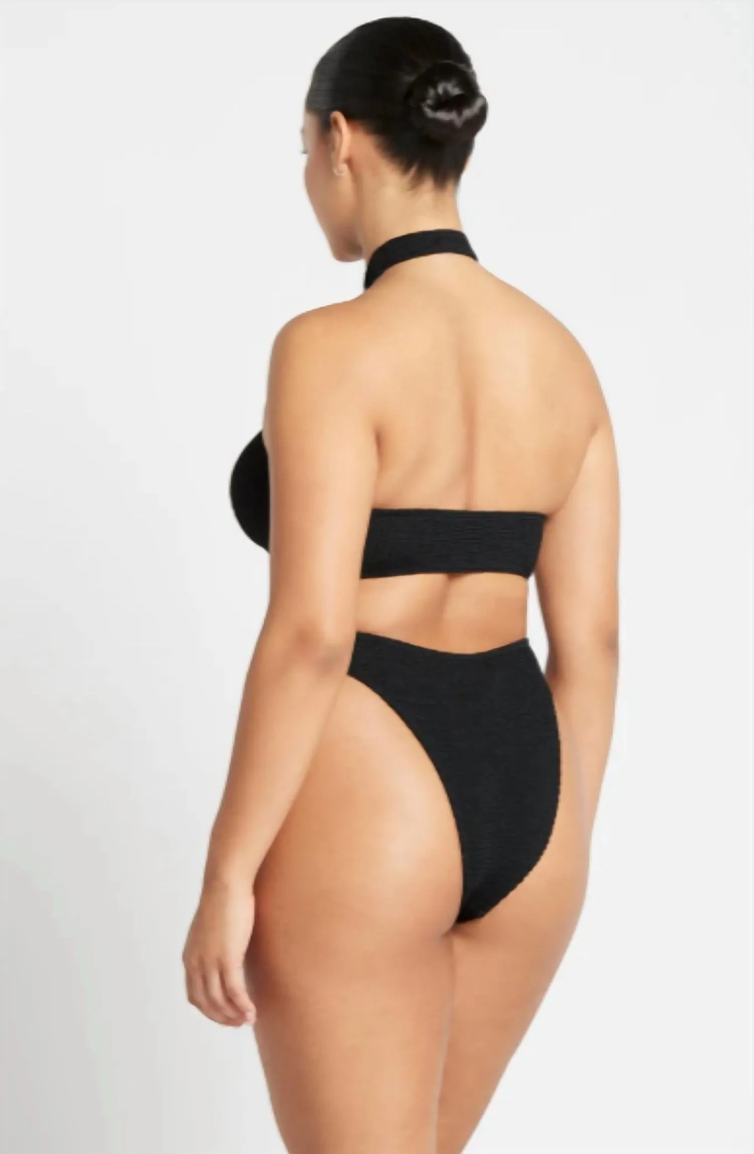Carmen Crop Bikini Top In Eco Black