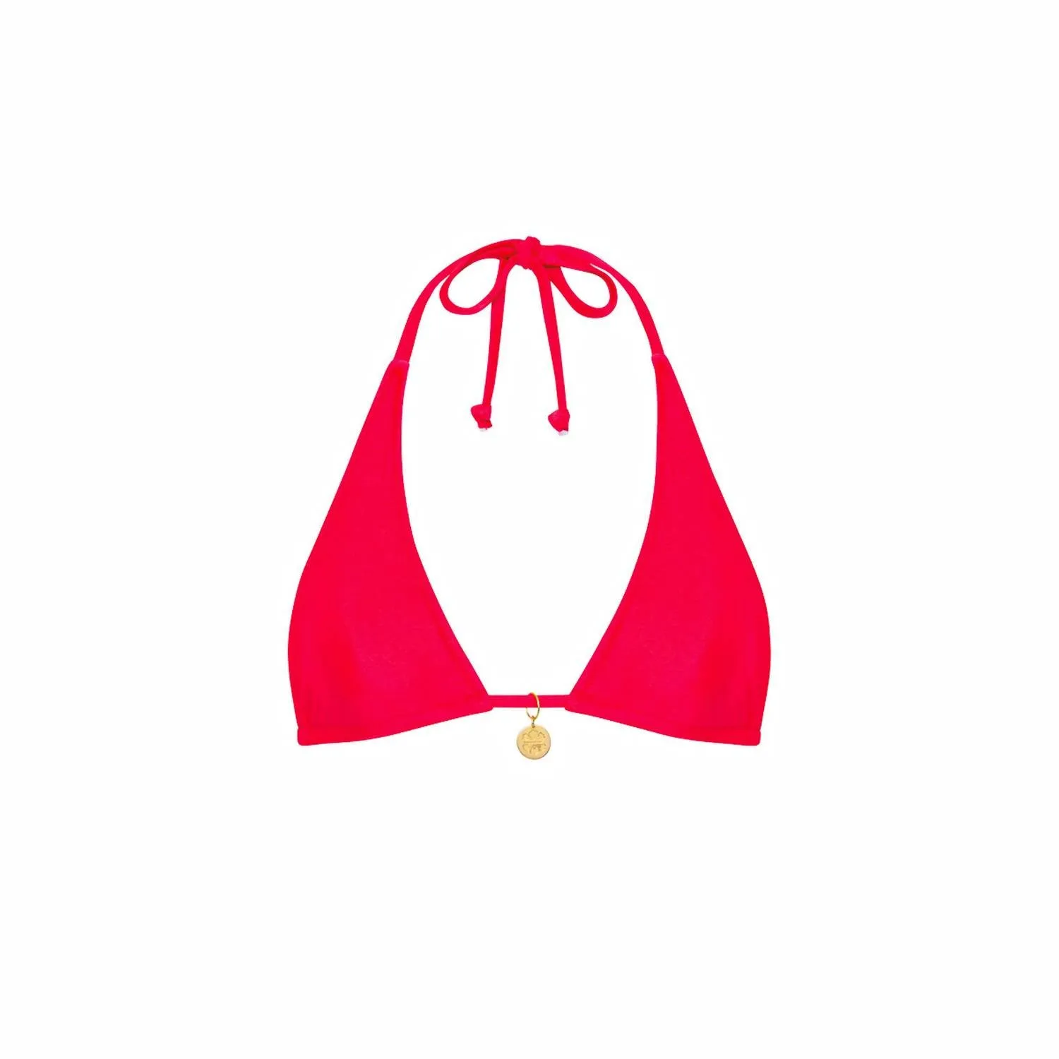 Classic Tie Halter Top In Neon Rose