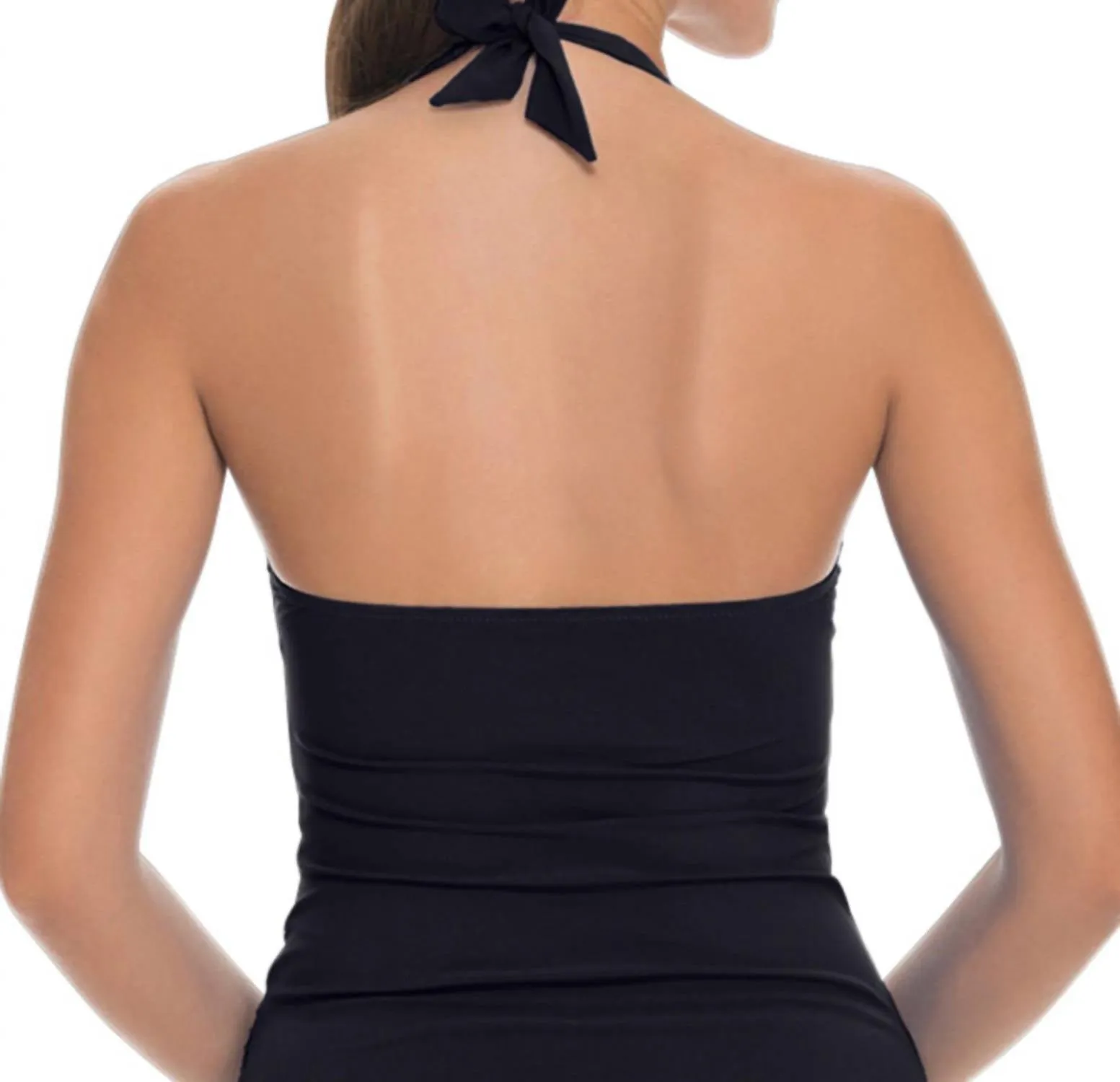 D-Cup Underwire Halter Tankini Top In Tutti Frutti Black
