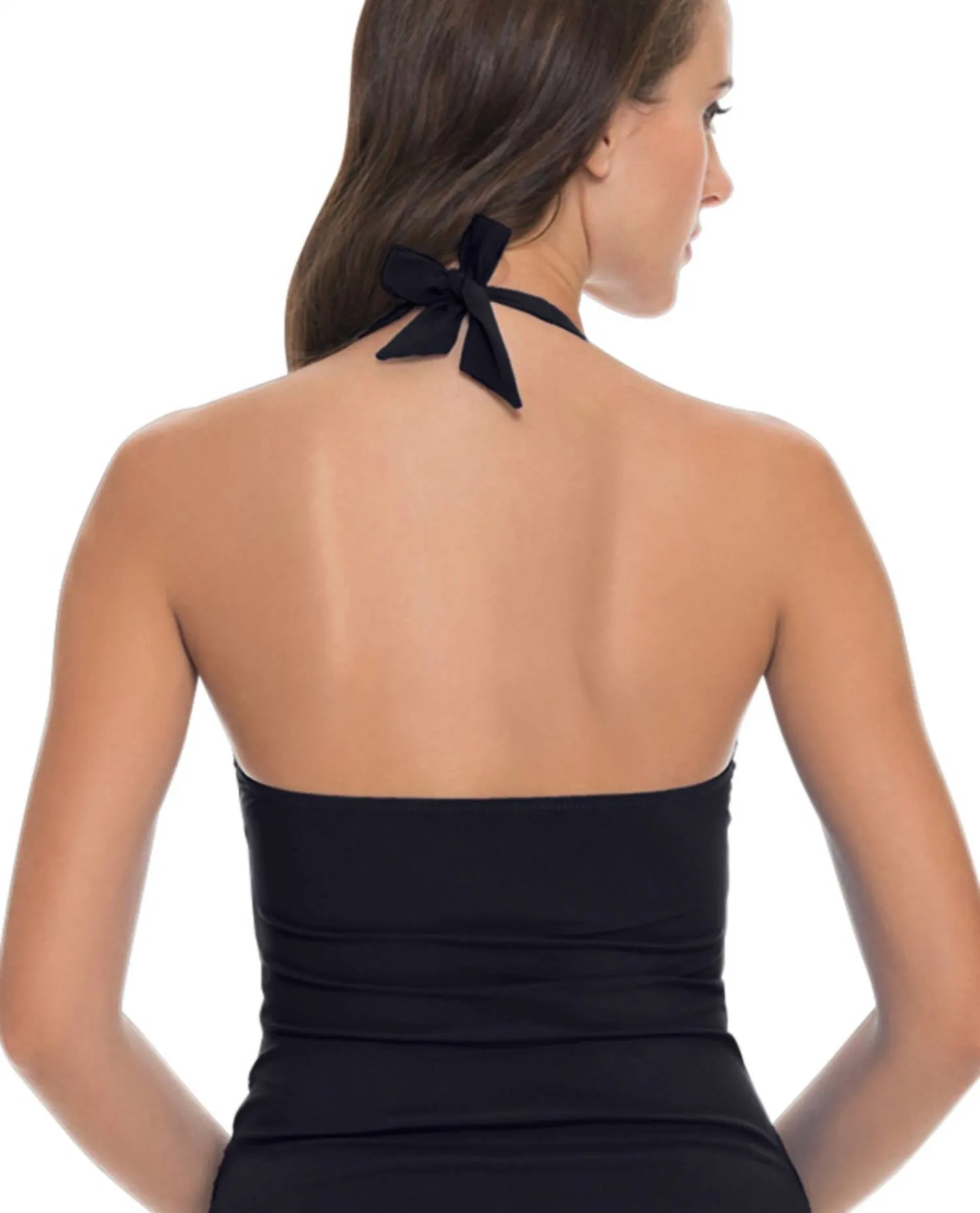 D-Cup Underwire Halter Tankini Top In Tutti Frutti Black