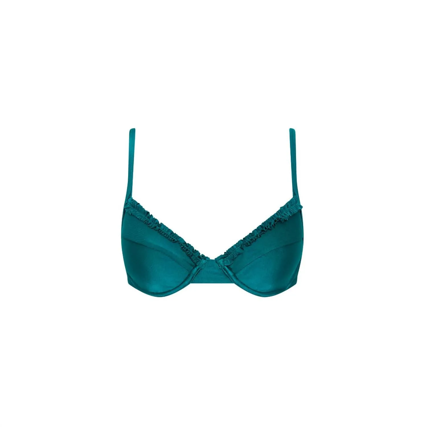 Double Ruffle Underwire Top In Cenote