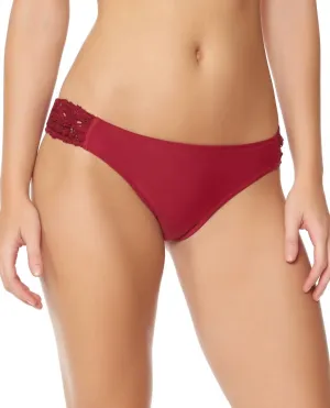 Flower Power Crochet Side Shirred Hipster Bikini Bottom In Spice