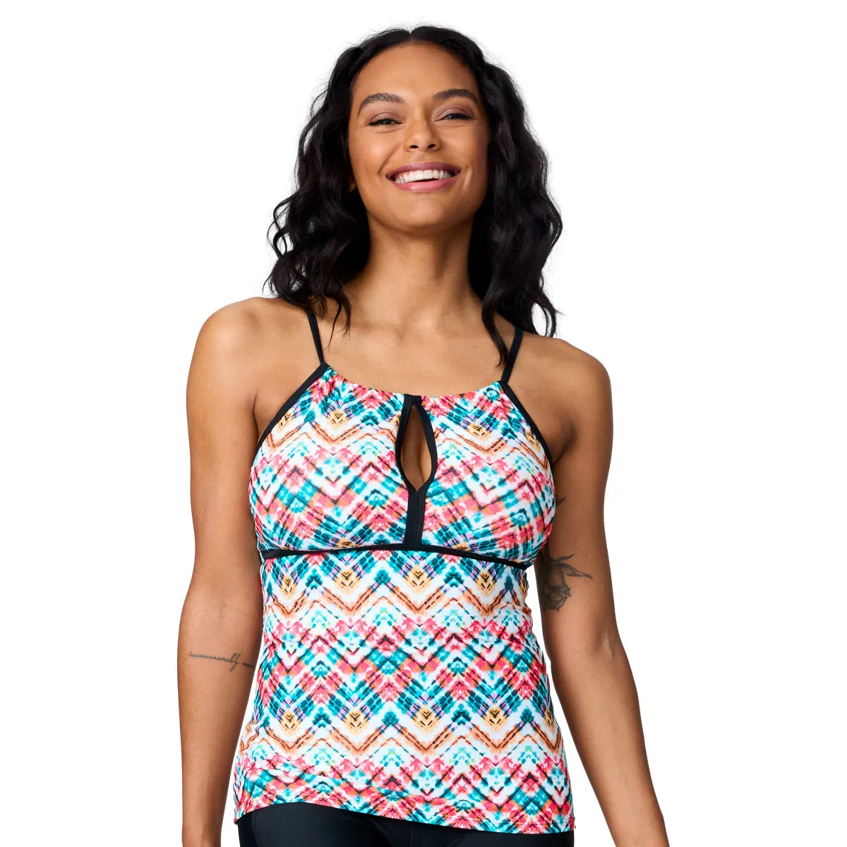 Free Country Women's 2-in-1 Keyhole Tankini Top