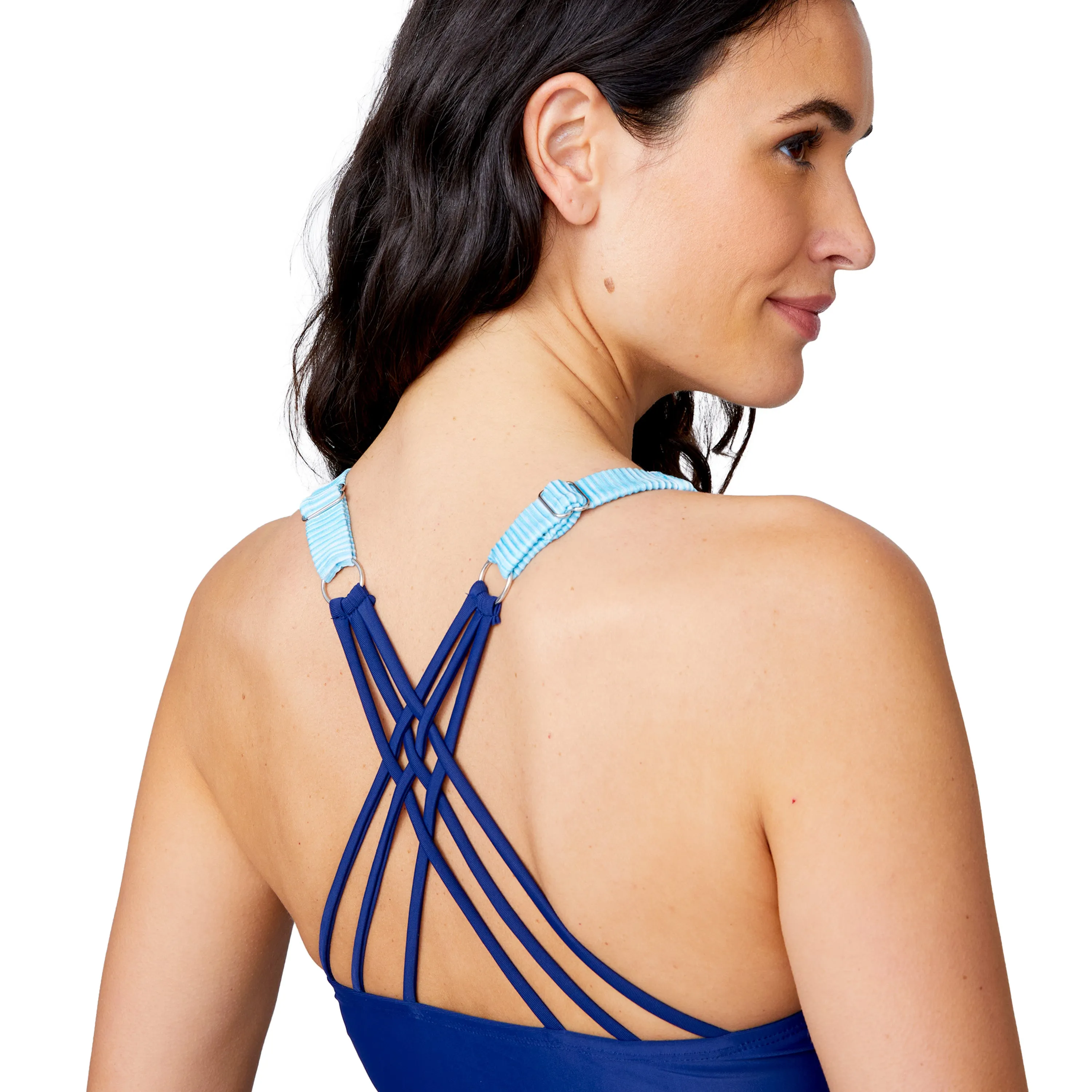 Free Country Women's Notch Front Tankini Top