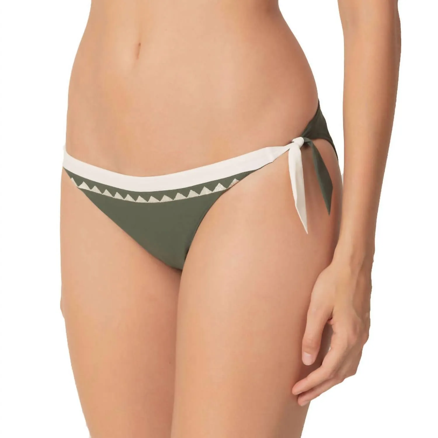 Gina Bikini Waist Ropes Briefs In Dark Olive