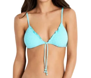Havana Tie Front Bralette Bikini Top In Ice