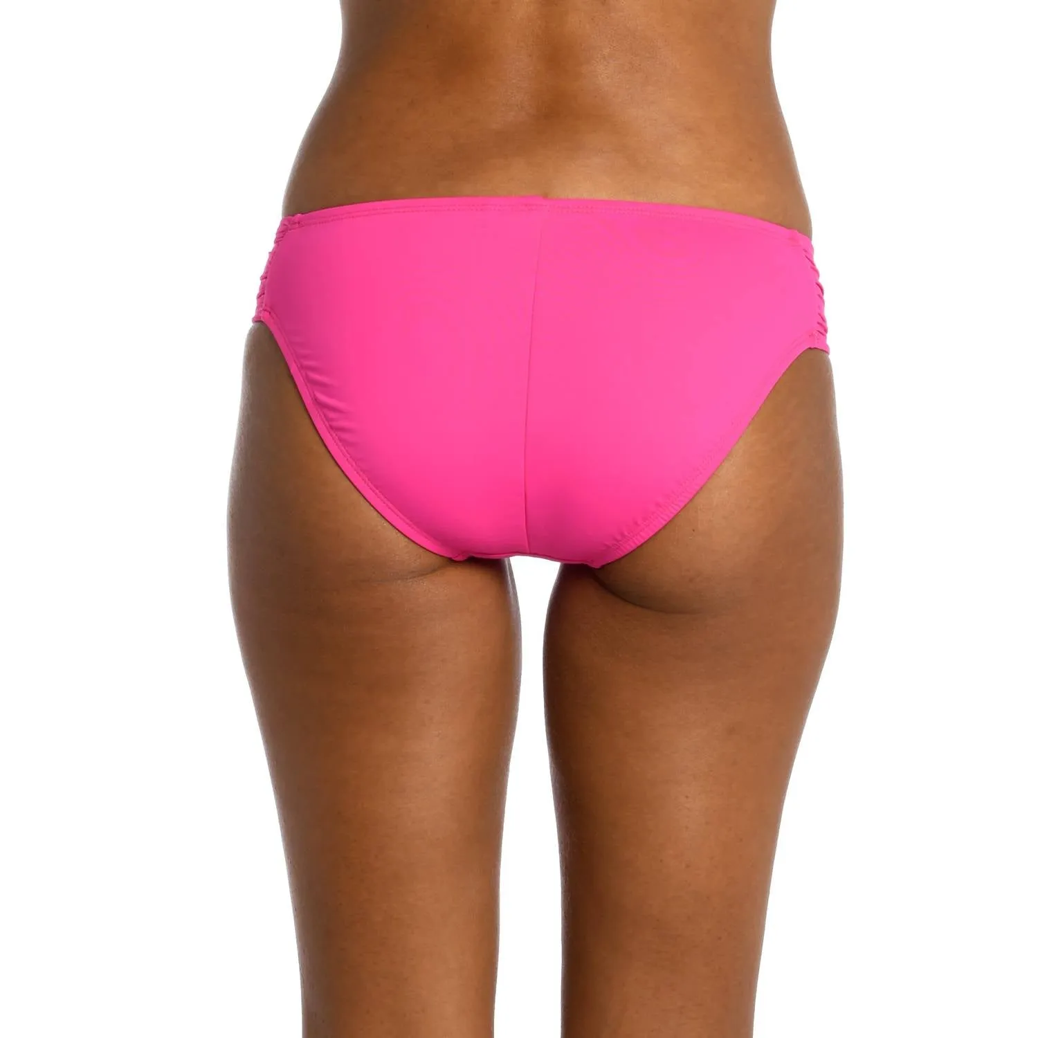 Island Goddess Side Shirred Hipster Bottom In Pop Pink