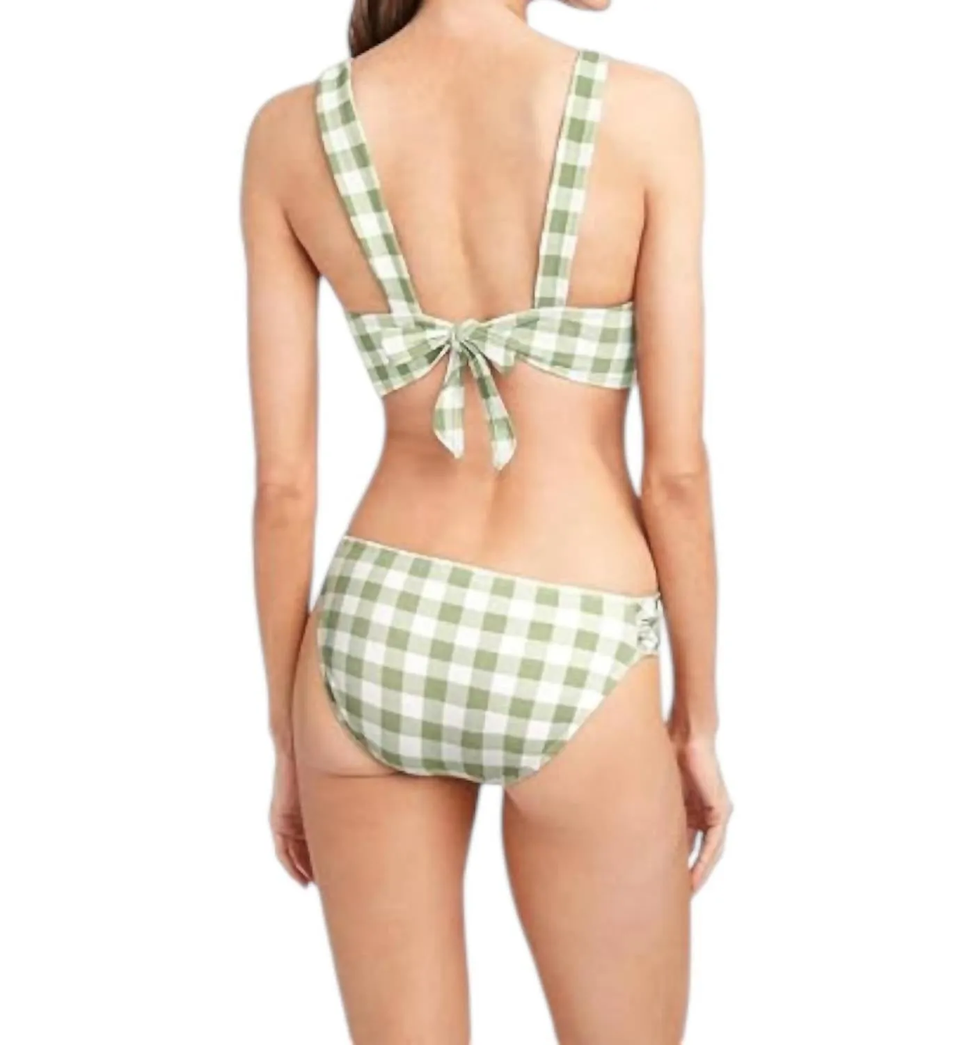 Jemma V Neck Bikini Top In Agave