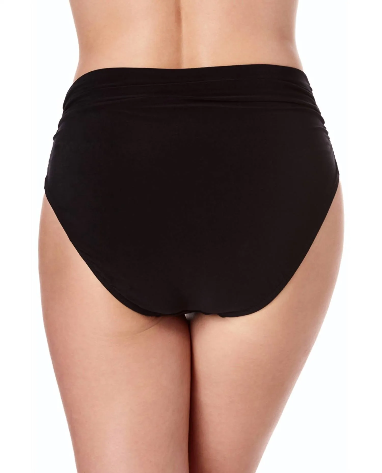 Jersey Brief Shirred Tankini Bottom In Black