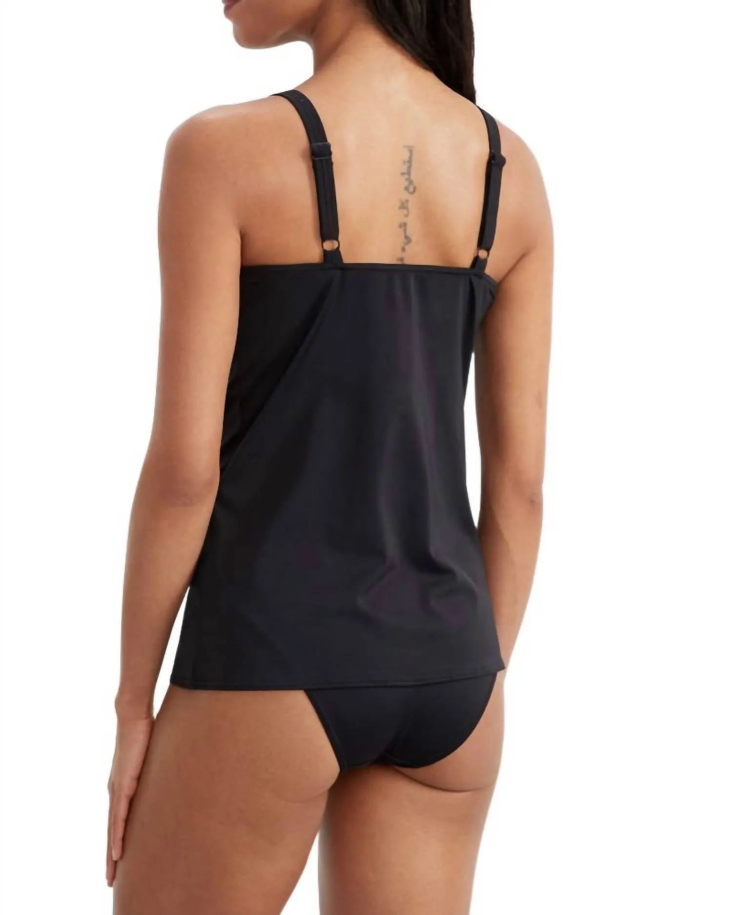 Jewel Cove Underwire Tankini Top In Black
