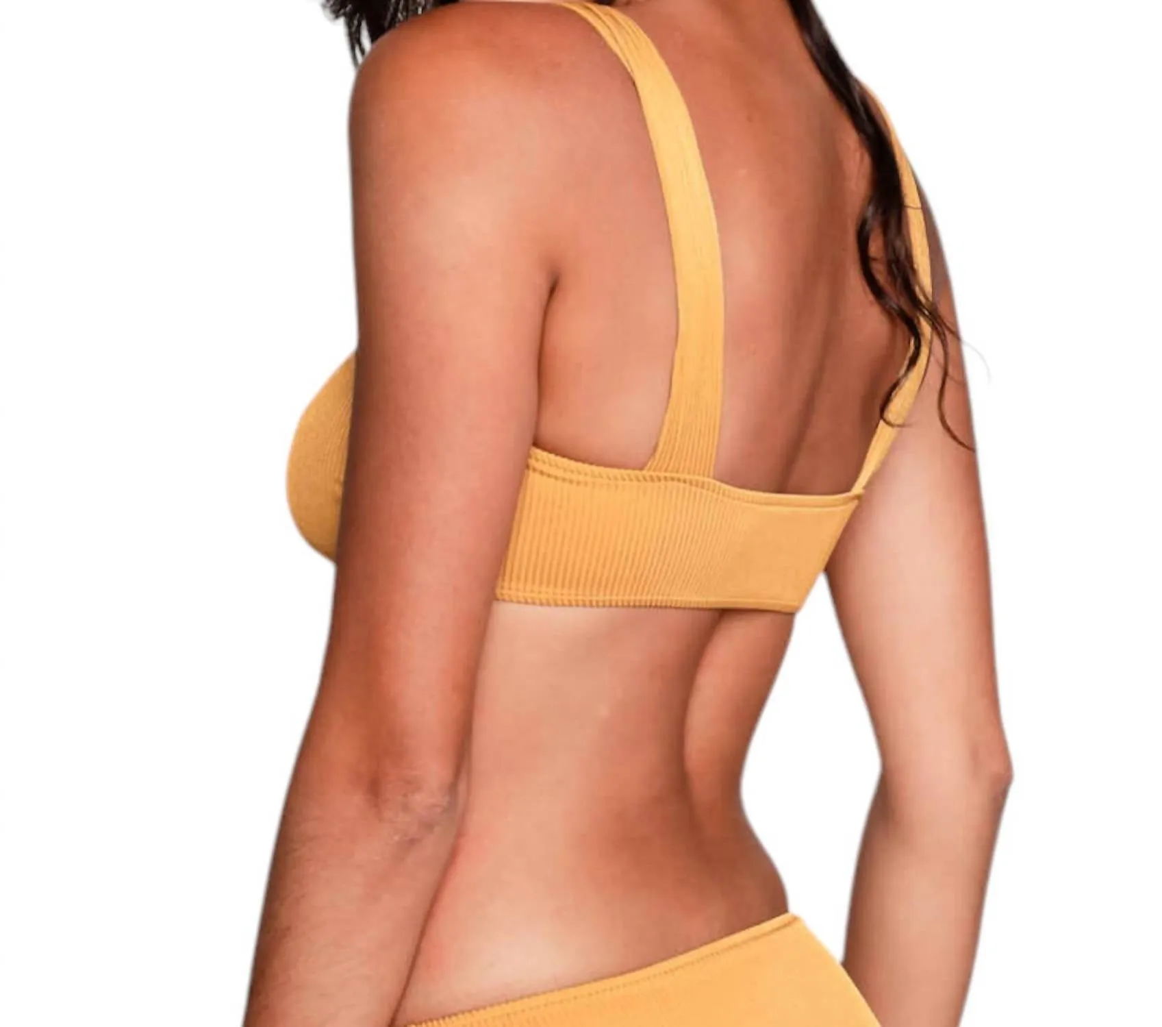 Julia Bikini Top Ribbed In Gold