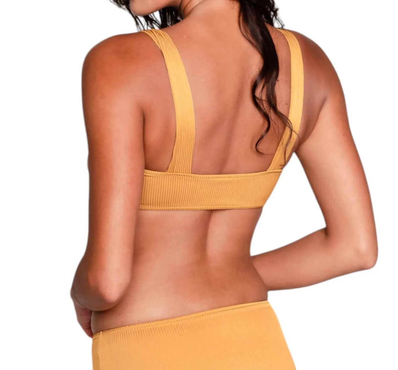 Julia Bikini Top Ribbed In Gold