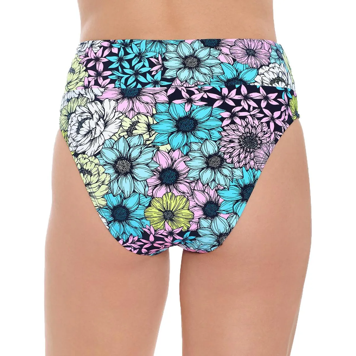 Juniors Womens High Waist Floral Print Swim Bottom Separates