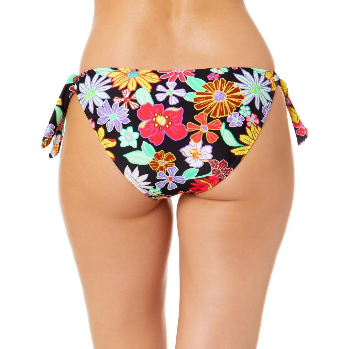 Juniors Womens Side Tie Floral Print Swim Bottom Separates