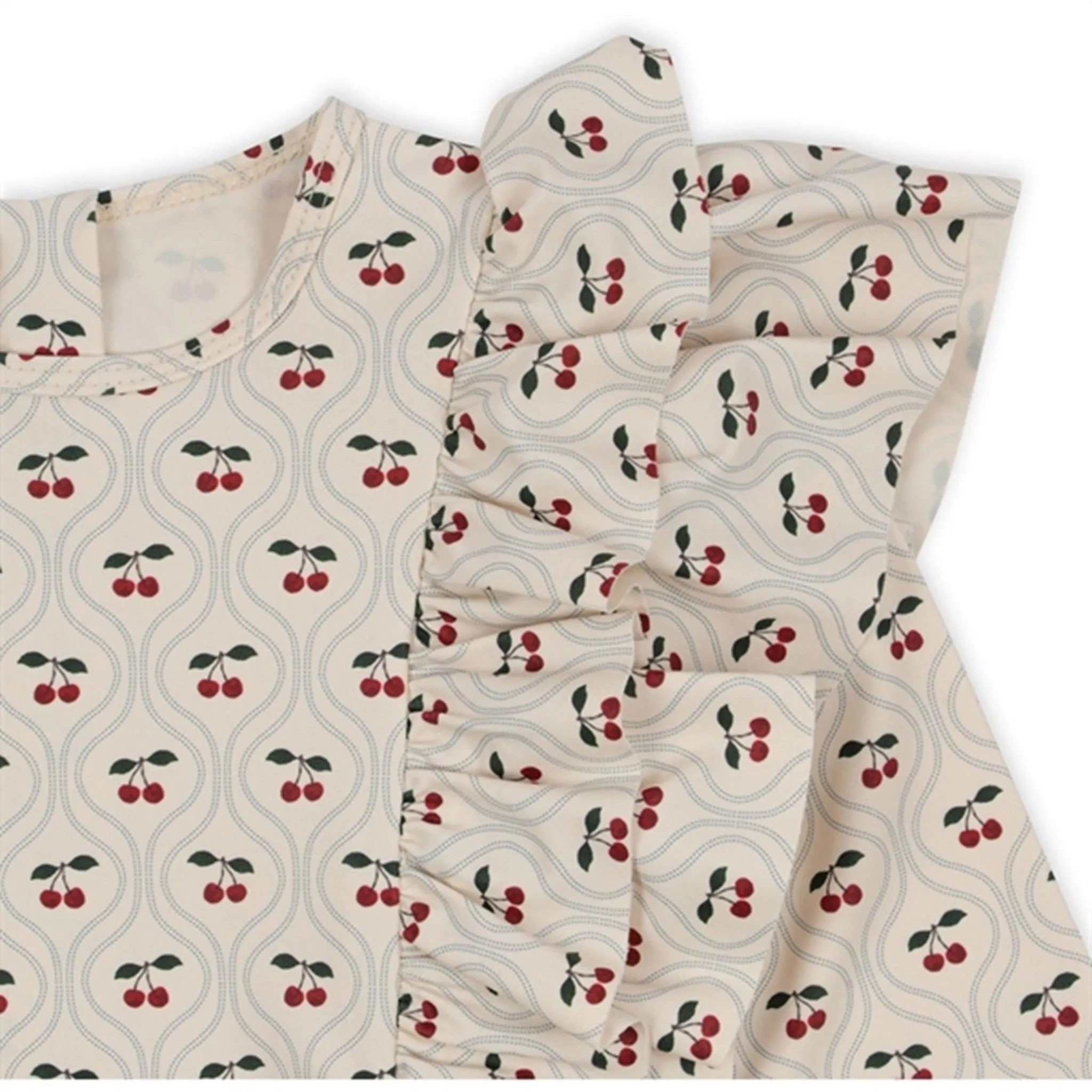 Konges Sljd Manuca Frill Swim Blouse Cherry Motif