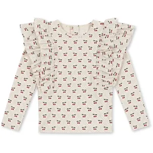 Konges Sljd Manuca Frill Swim Blouse Cherry Motif