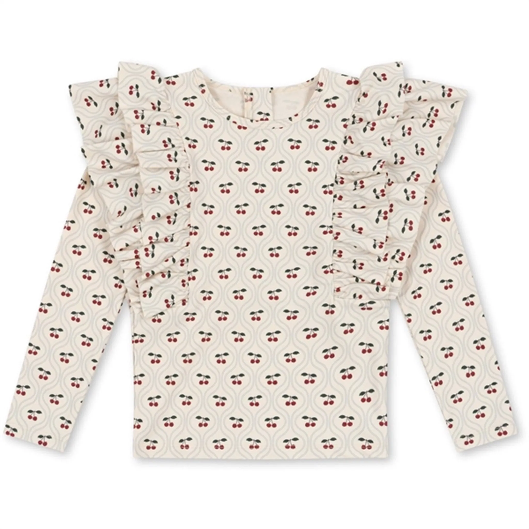 Konges Sljd Manuca Frill Swim Blouse Cherry Motif
