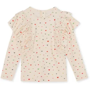 Konges Sljd Multi Hearts Manuca Frill UV Swim Blouse