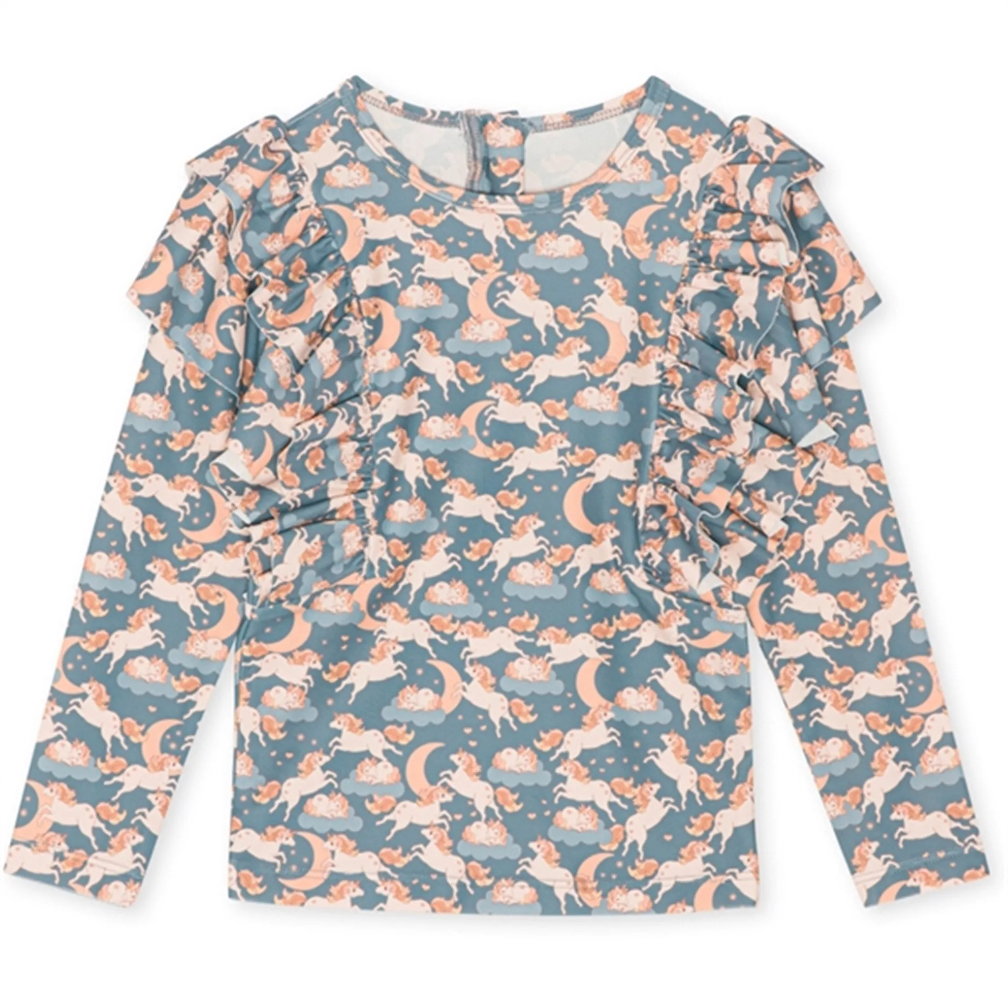 Konges Sljd Unicorn Blue Manuca Frill Swim Shirt
