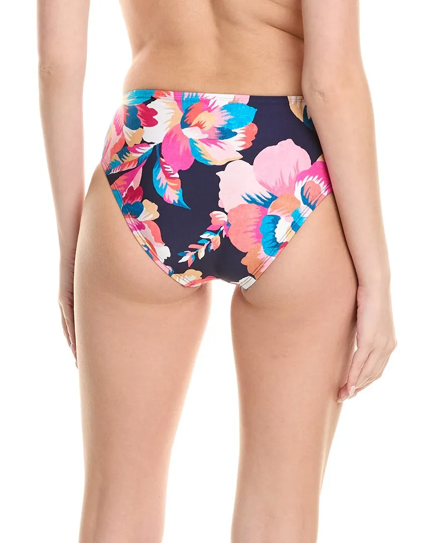 La Blanca Mid-Waist Overlap Sash Bikini Bottom
