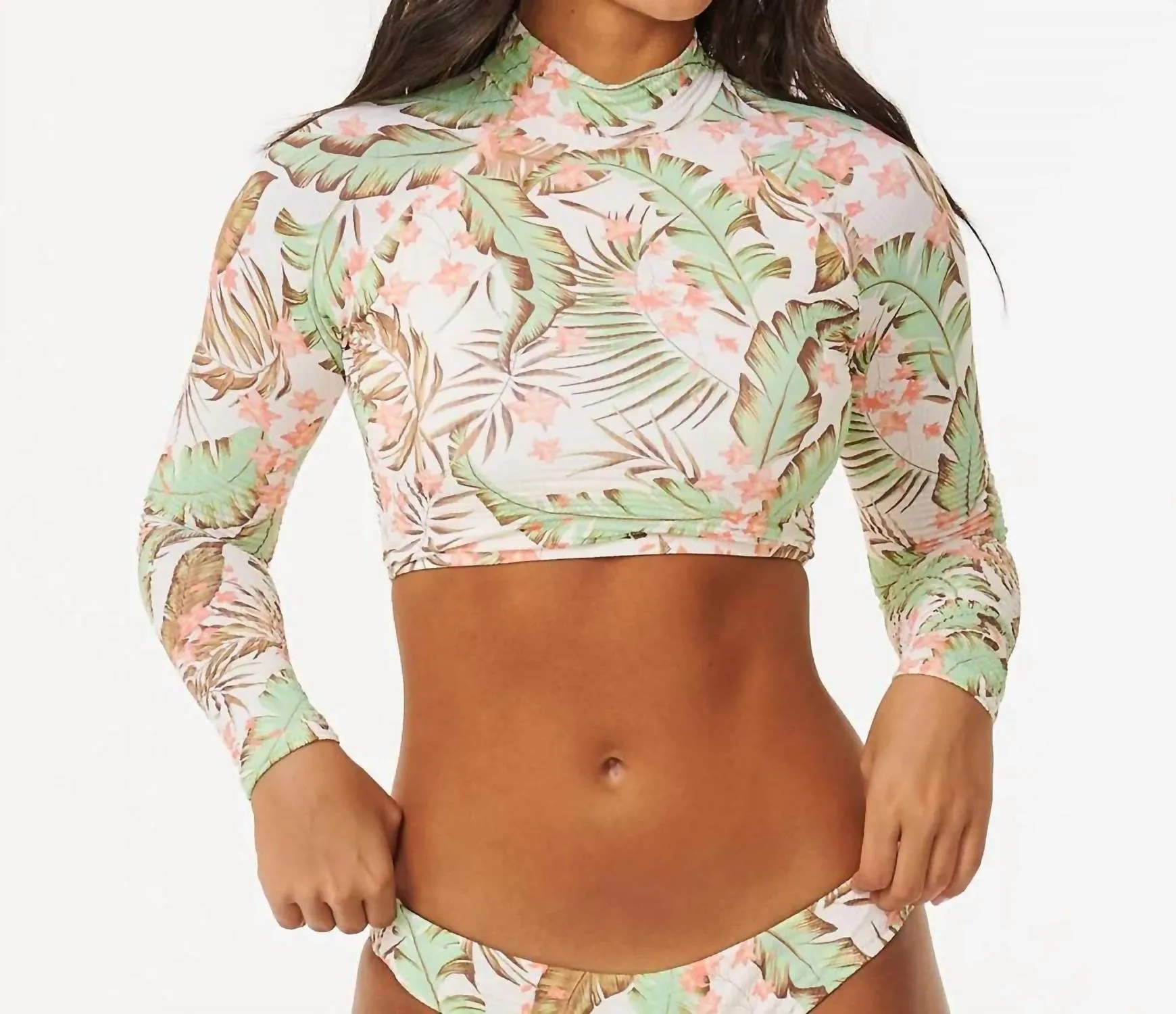 La Quinta Cropped Rashguard In White