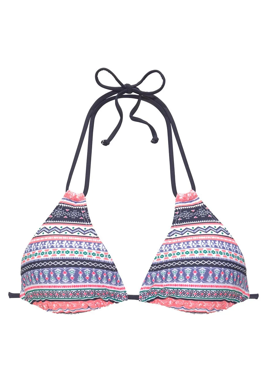 LASCANA Women's Printed Triangle Bikini Top