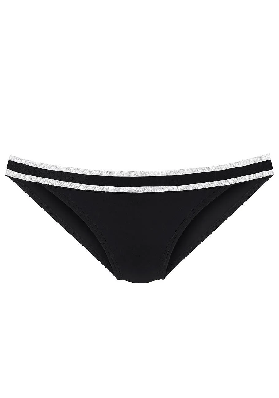 LASCANA Women's Stripe Band Bikini Swim Bottom