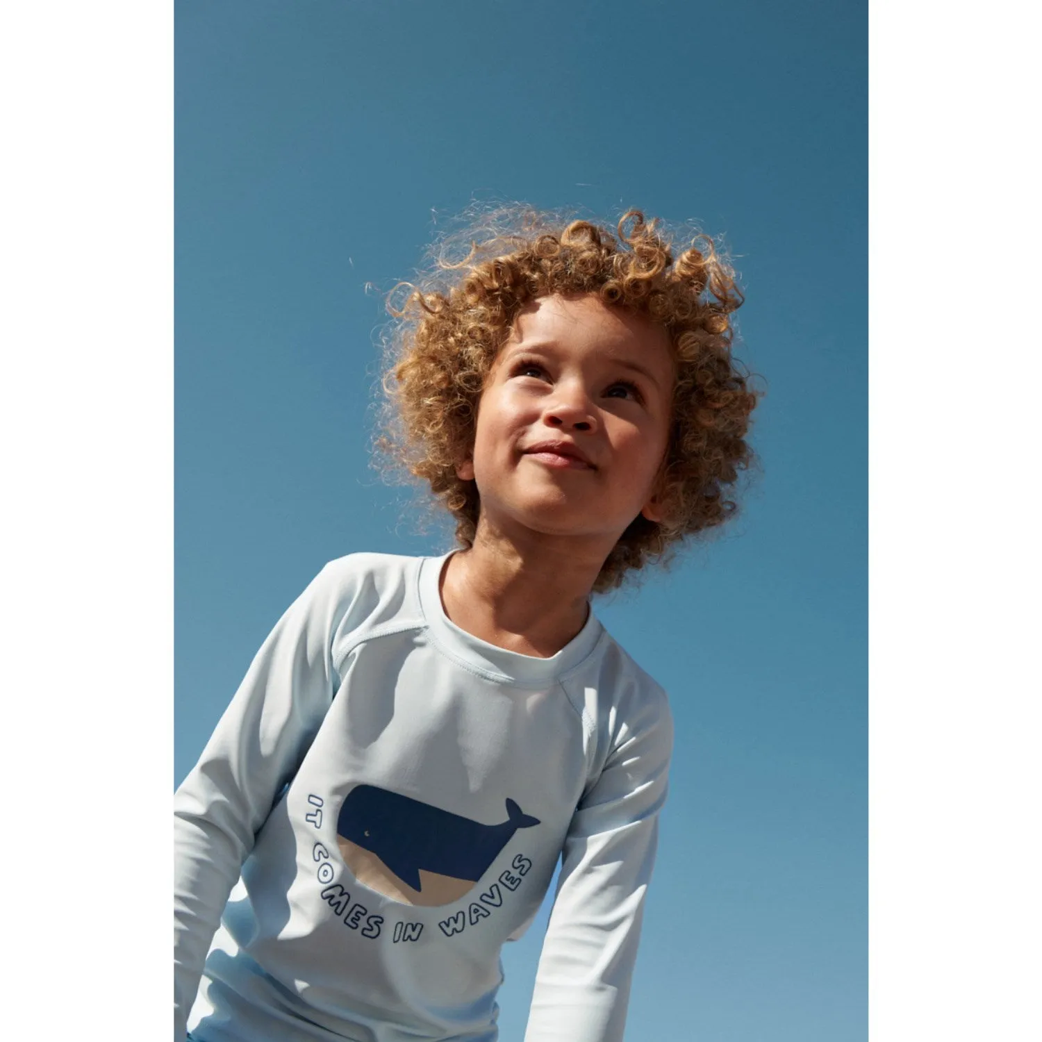 LIEWOOD It Comes In Waves / Pure Sky Noah Placement Longsleeve Swim Tee