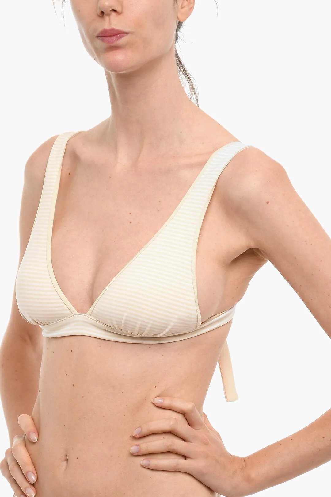 Marysia Striped Triangle Bikini Top