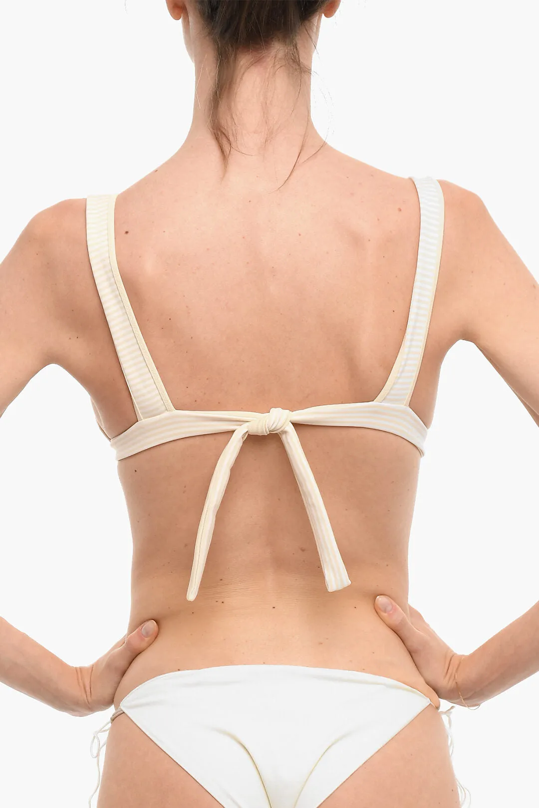 Marysia Striped Triangle Bikini Top