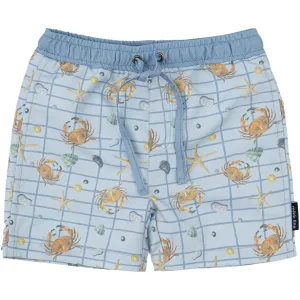 Mikk-Line Faded Denim AOP Swim Shorts