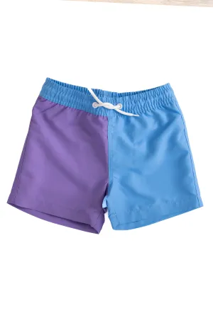 Mini Hang Ten Shorts | Blue Purple Colorblock