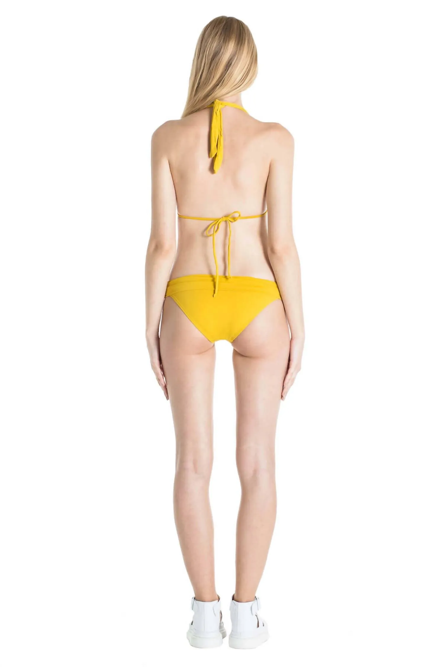 Nina Classic Brief Bikini Bottom In Mustard