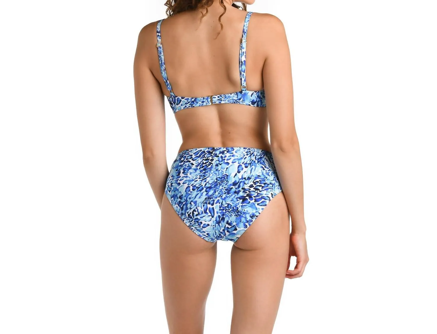 Over-The-Shoulder Wrap Top In Aquatic Nature Blue