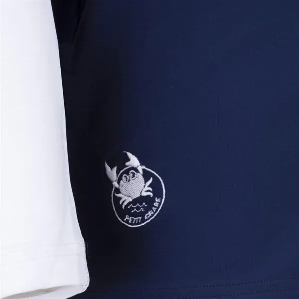 Petit Crabe Blue/White Raglan UV Swim Shirt