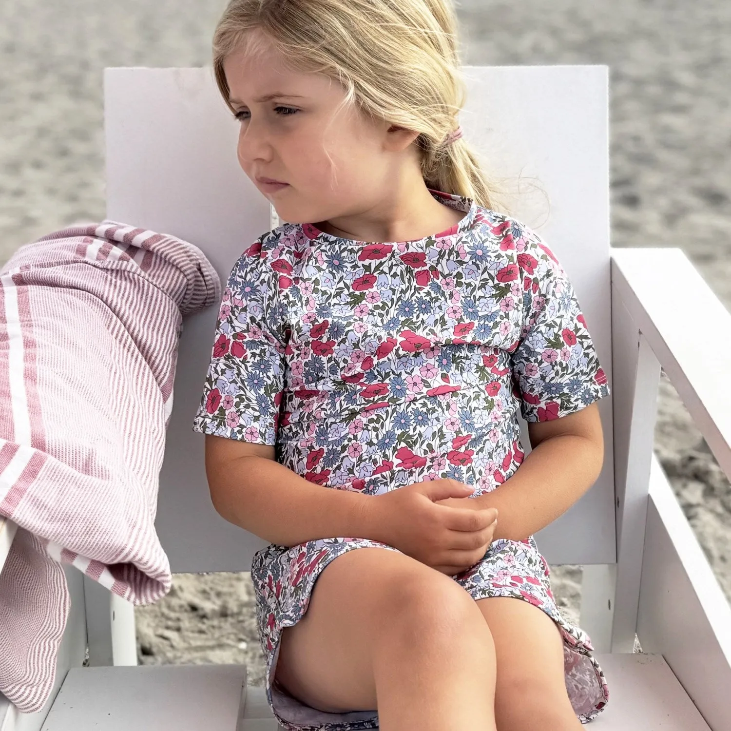 Petit Crabe Poppy & Daisy P Luna Boatneck Uv-Shirt S/S - Made With Liberty Fabric