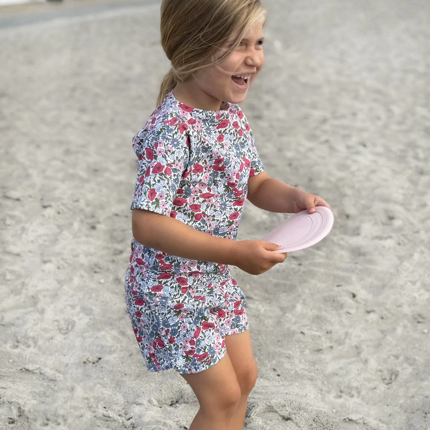 Petit Crabe Poppy & Daisy P Luna Boatneck Uv-Shirt S/S - Made With Liberty Fabric